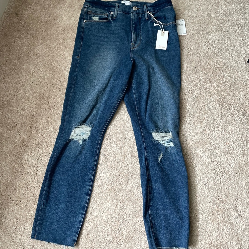 Good American Good Waist high rise skinny crop